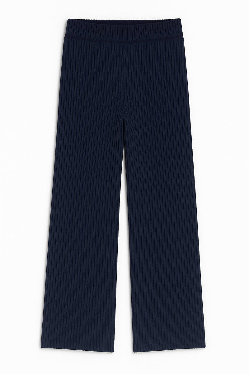 Pantalon droit - Tricot marine