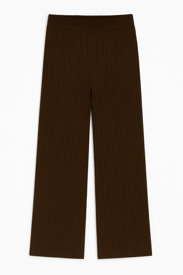 Pantalon droit - Tricot espresso