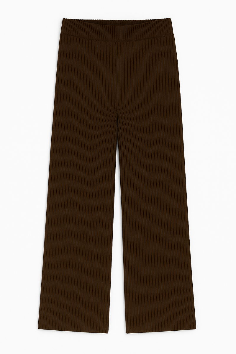 Pantalon droit - Tricot espresso