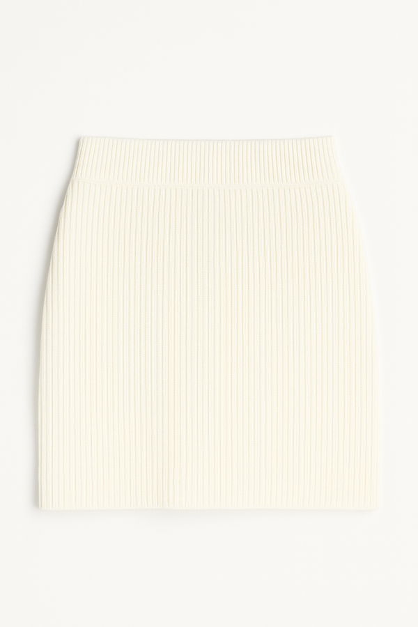 Jupe courte - Tricot ivoire
