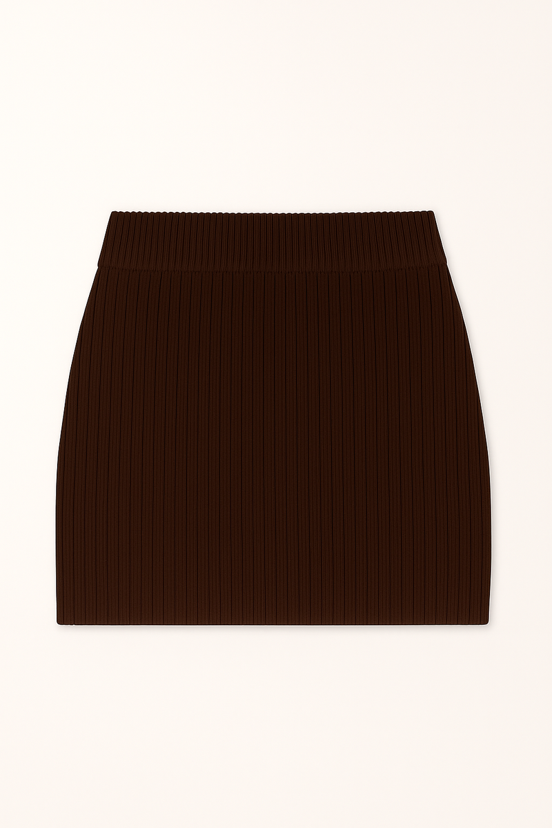 Jupe courte - Tricot espresso