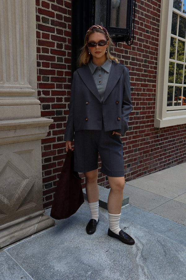 Trench court - Charcoal chiné