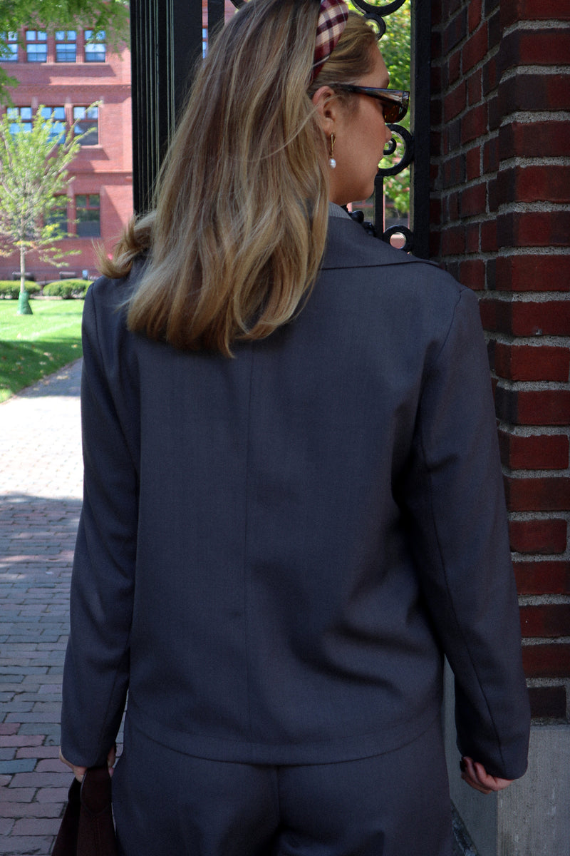 Trench court - Charcoal chiné