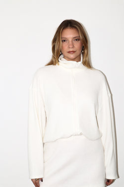 Cardigan à zip - Tricot ivoire