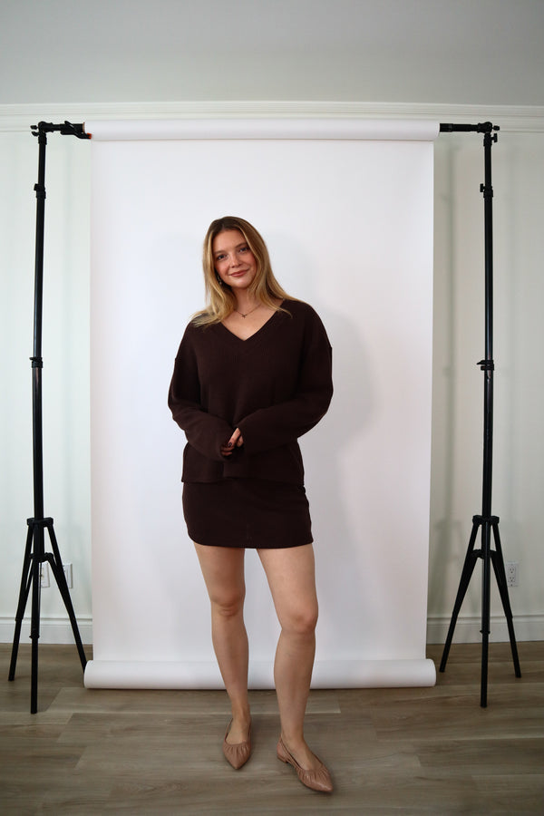 Jupe courte - Tricot espresso