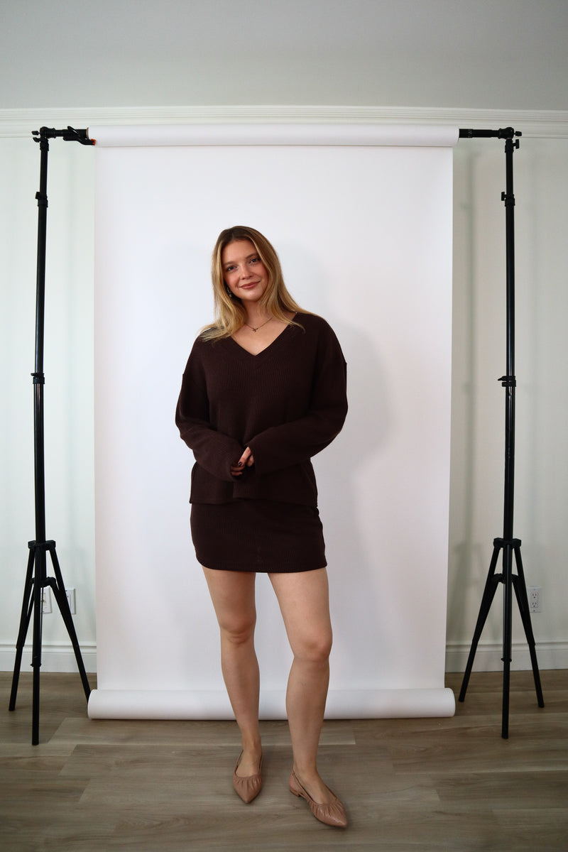 Jupe courte - Tricot espresso