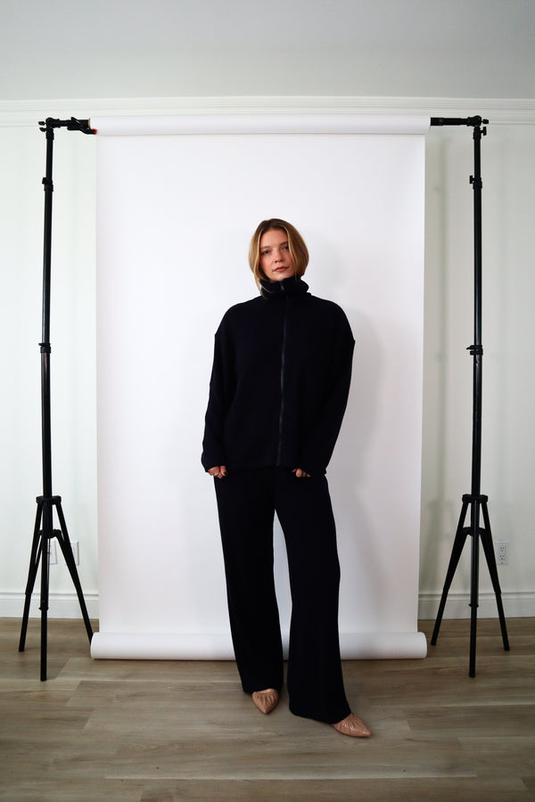 Cardigan à zip - Tricot marine