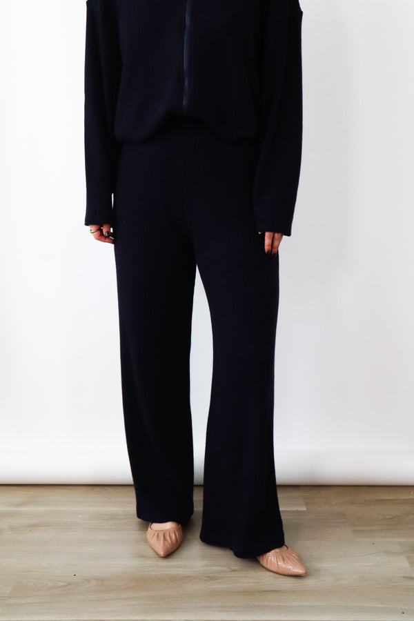 Pantalon droit - Tricot marine
