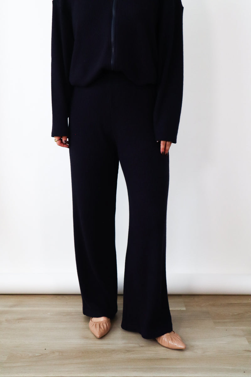 Pantalon droit - Tricot marine