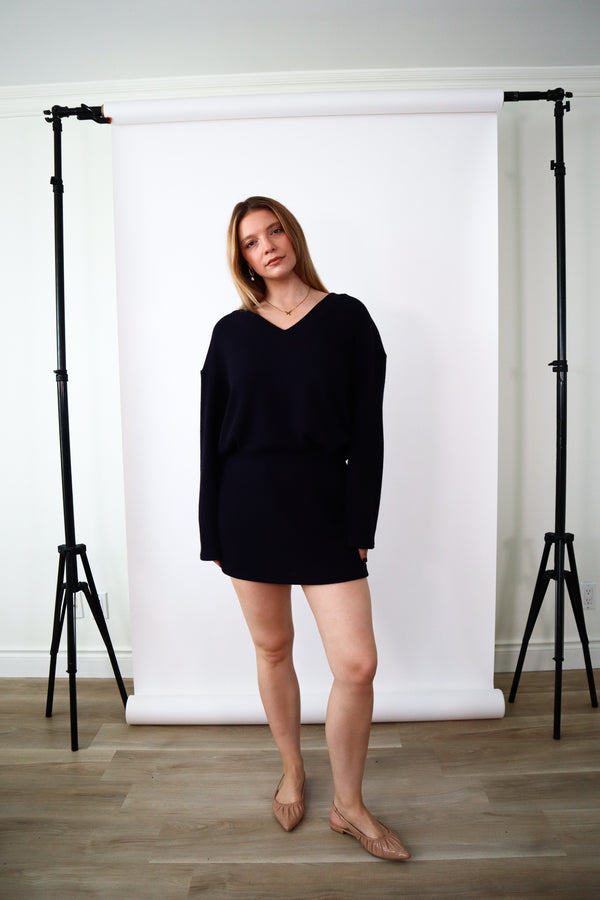 Jupe courte - Tricot marine