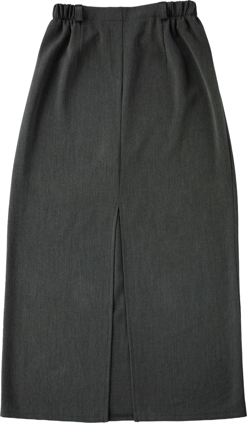 Jupe maxi à fente centrale - Gris chiné