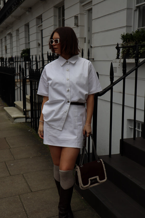 Short skirt - White denim 