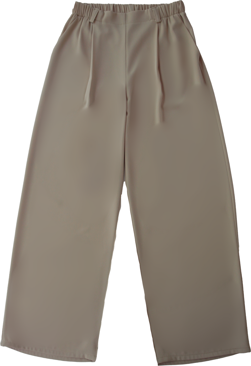 Straight pants with pleats - Beige 