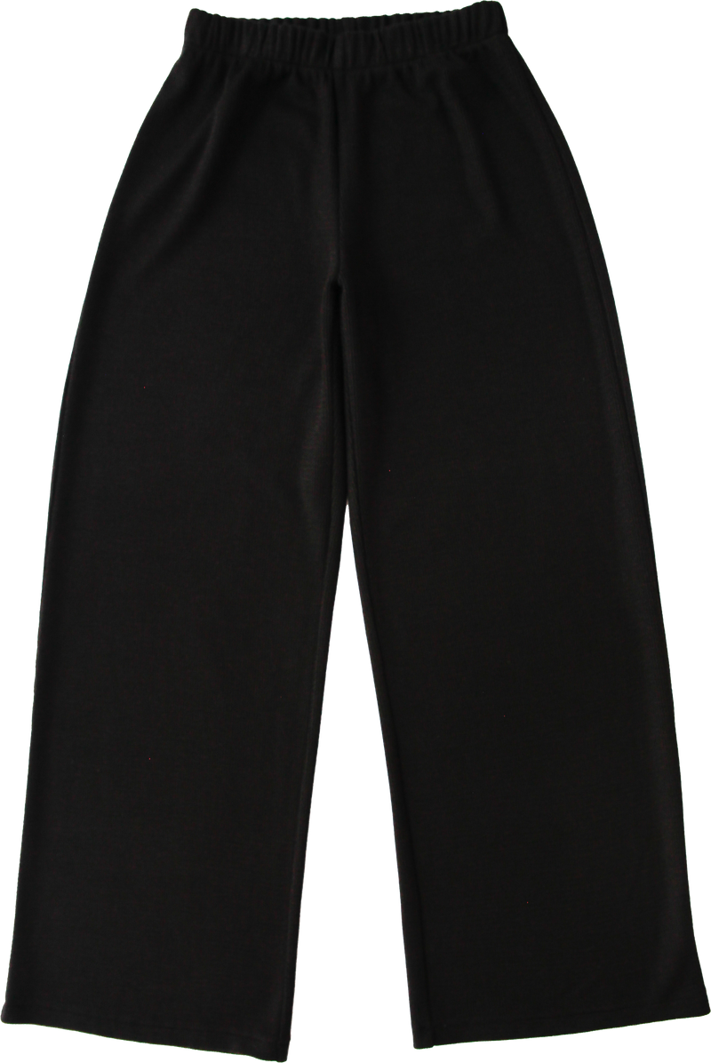 Straight pants - Black knit 