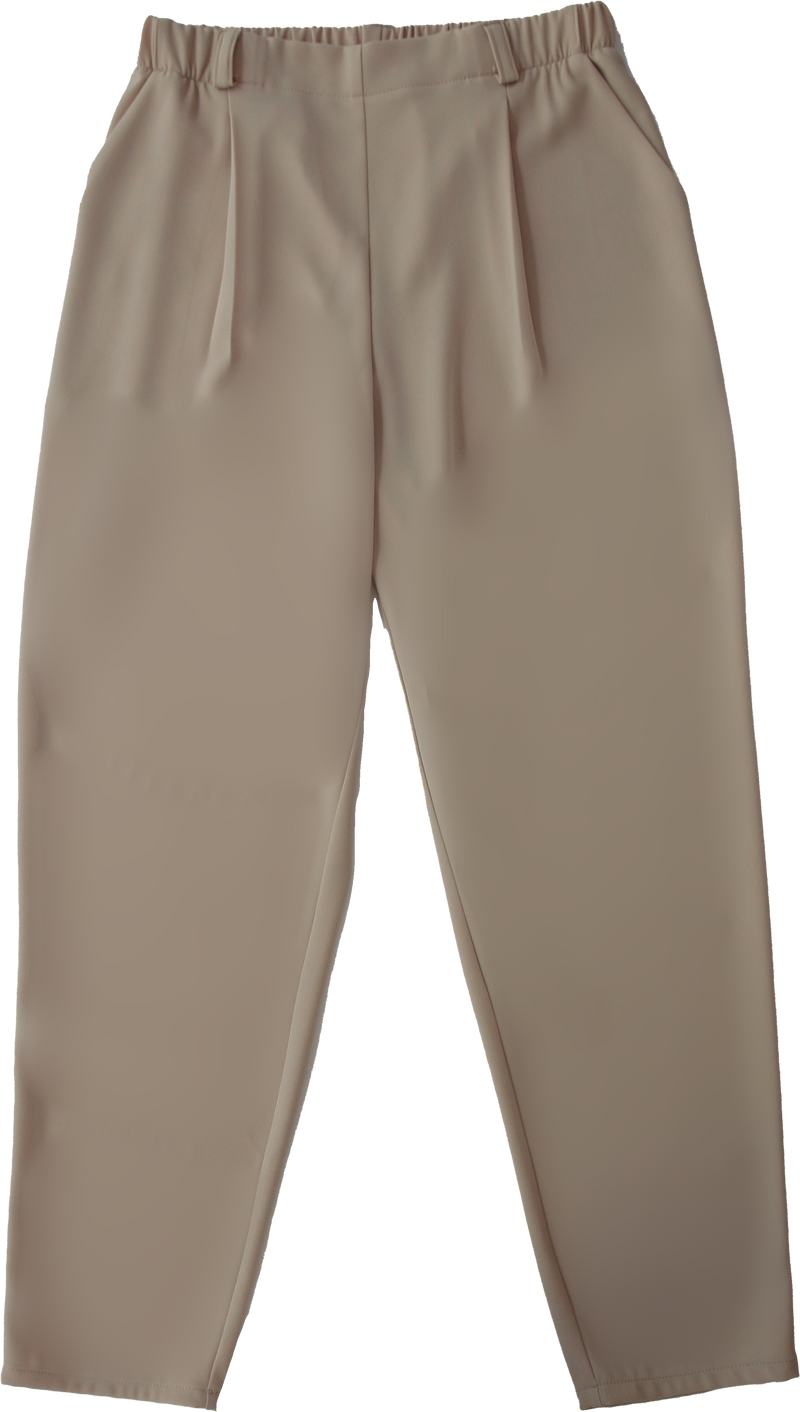 Mom pants with pleats - Beige 