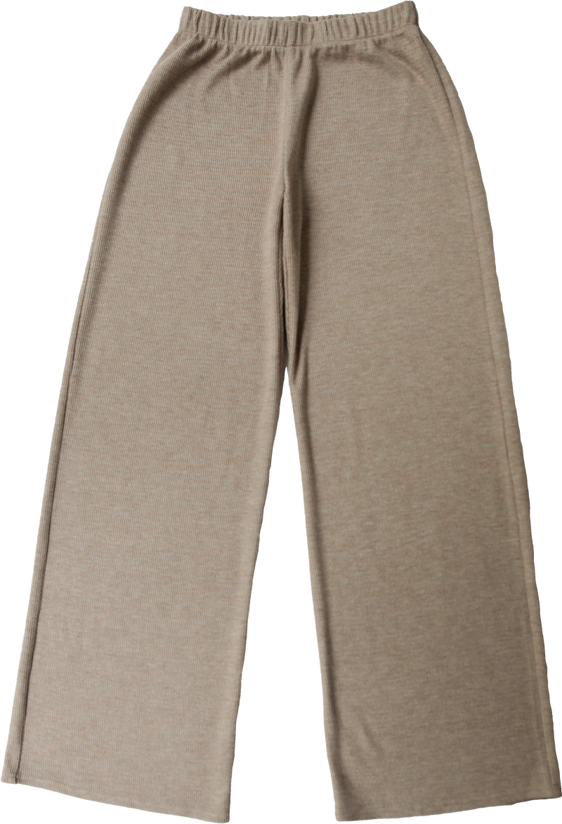 Pantalon droit - Tricot beige