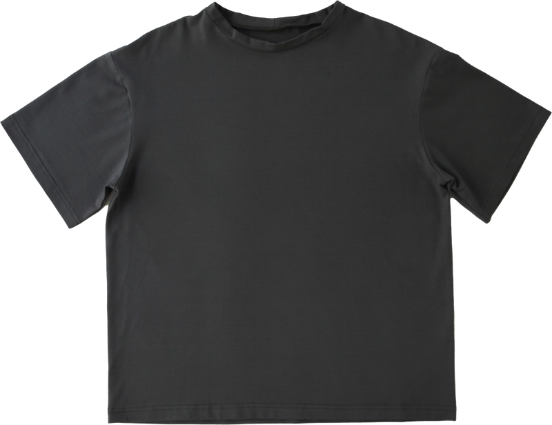 Loose T-Shirt - Charcoal Cotton 