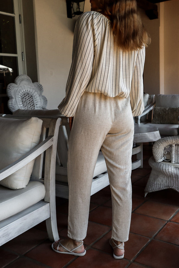 Fitted pants - Natural linen 