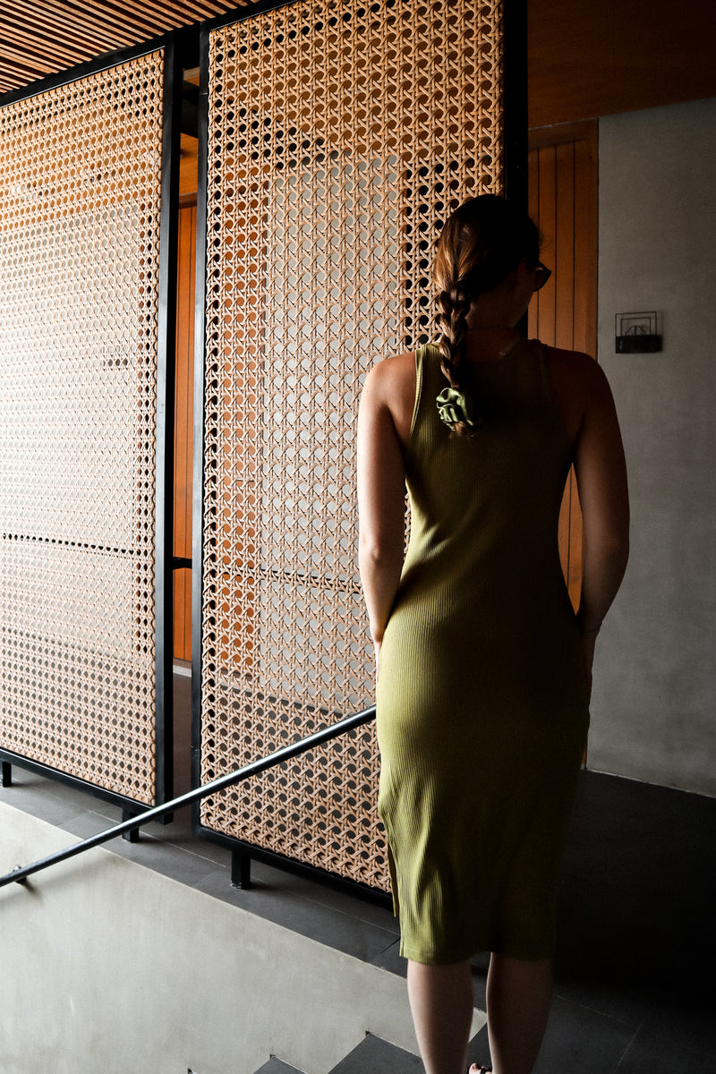 Robe midi - Bambou pistache