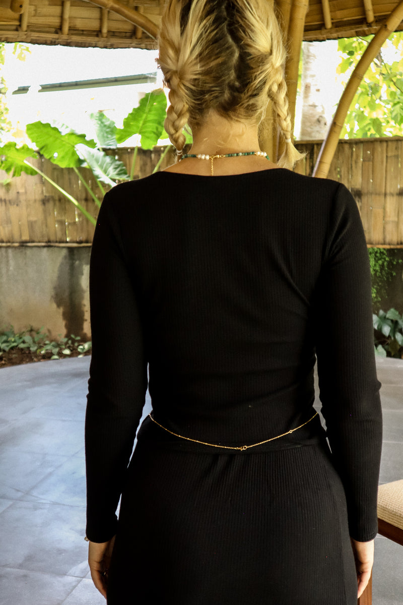 Long-sleeved sweater - Black bamboo